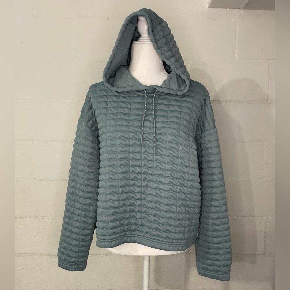 Avalanche Quilted Hooded Pullover - Blue Grey